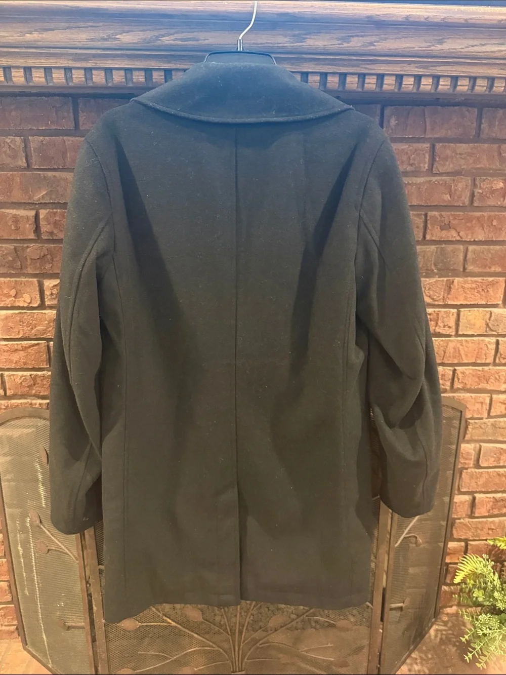 Hawke & Co Black Pea Coat with Notch Lapels